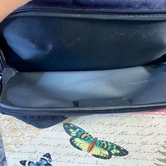 Skyline Navy Canvas Carry On Travel Bag Adjustable Shoulder Strap Zip Closures - Picture 6 of 9